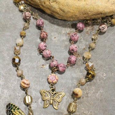 Fly High Butterfly Bling Layered Necklace